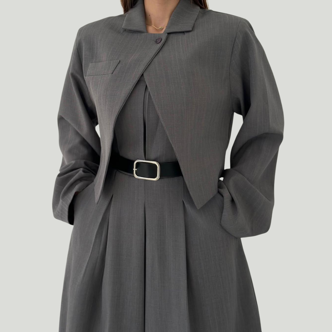 Women’s Knit Wide-Leg Jumpsuit & Blazer Set
