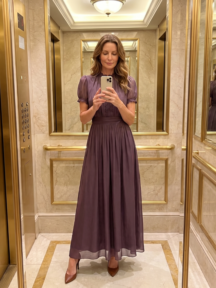 Women's Silk Maxi Dress Evening Gown