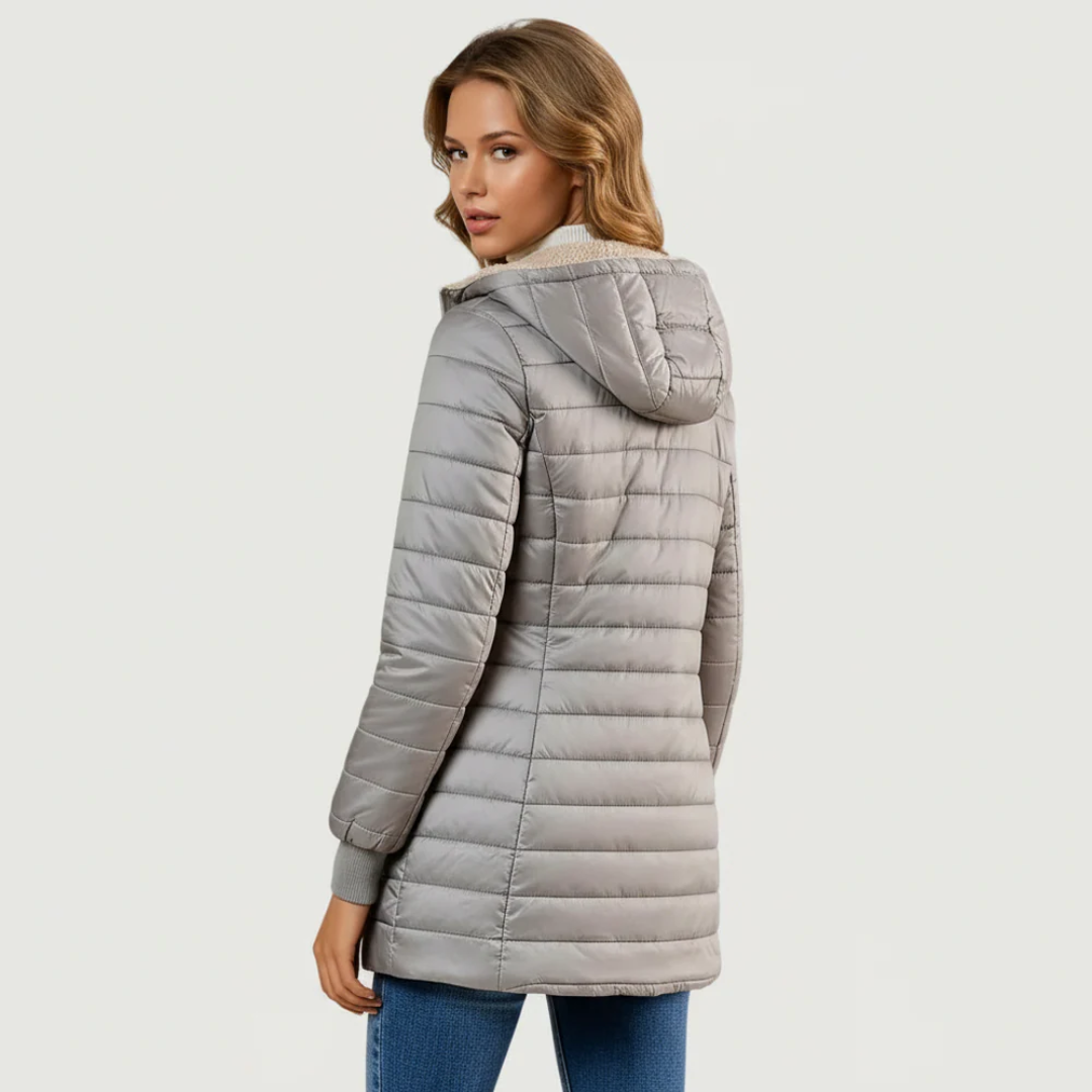 Women's Puffer Jacket Fleece Lined Quilted Coat