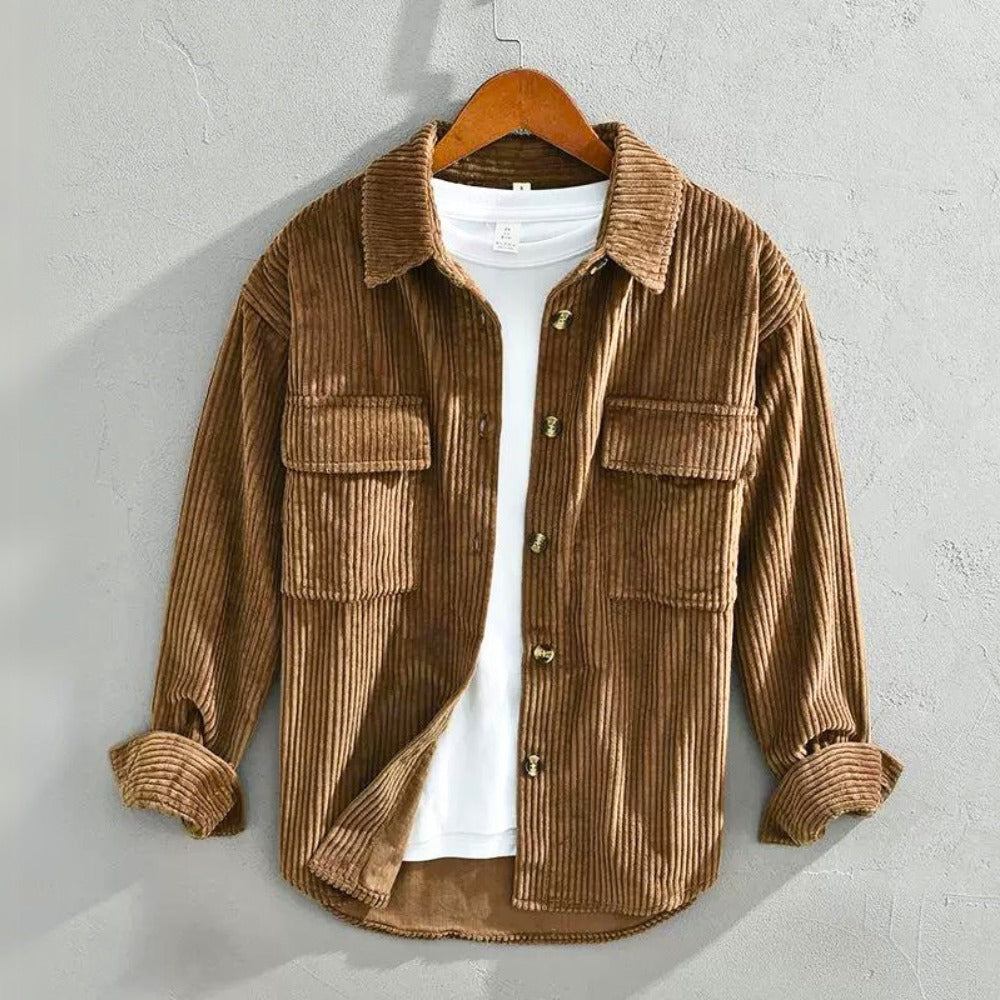 Men's Corduroy Long Sleeve Shirt Shacket