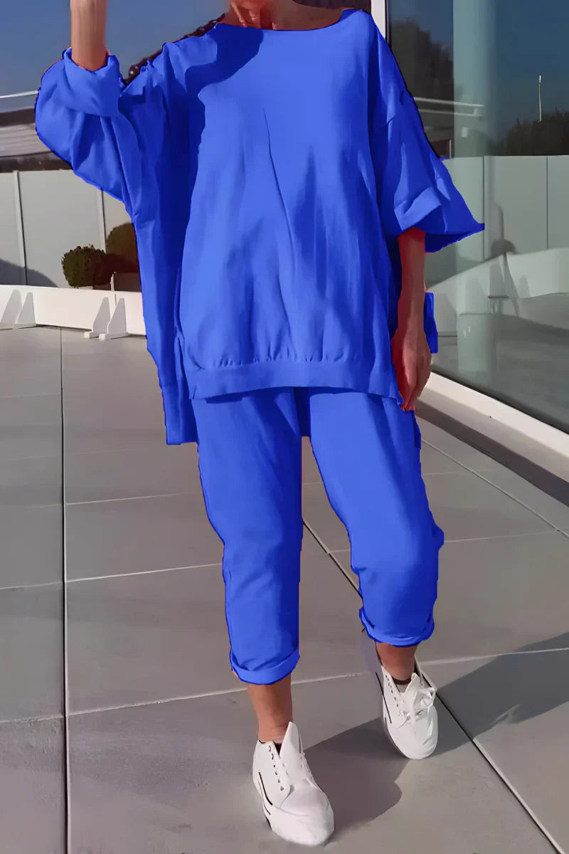 Women's Fleece Oversized Sweatshirt and Joggers 2 Piece Lounge Set