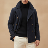 Caban classique pour homme en mélange de laine, à double boutonnage