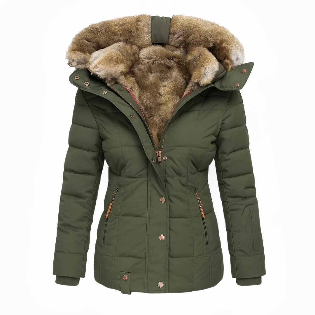 Women's Fleece Hooded Puffer Parka Jacket