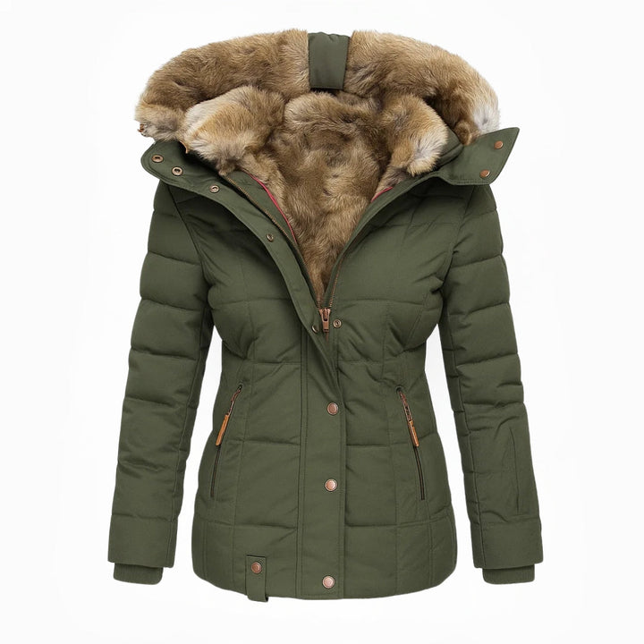 Women's Fleece Hooded Puffer Parka Jacket