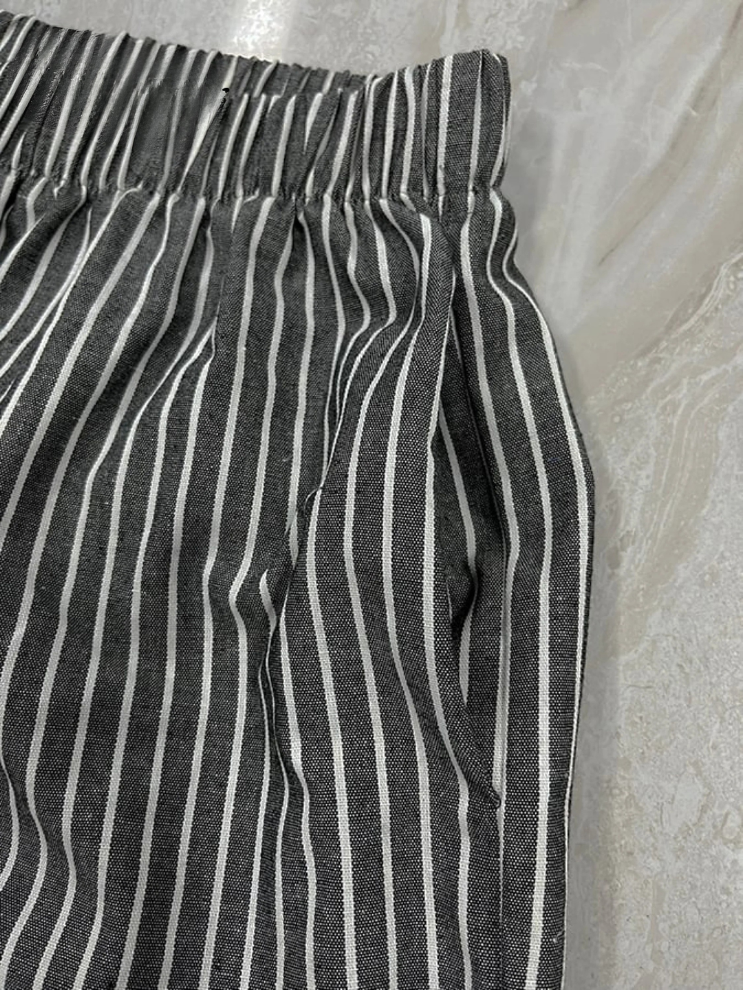 Women's Striped Linen Shorts Loose Fit Casual Beach Wear