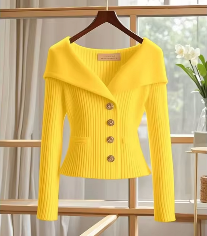 Women's Knit Shawl Collar Cardigan Sweater