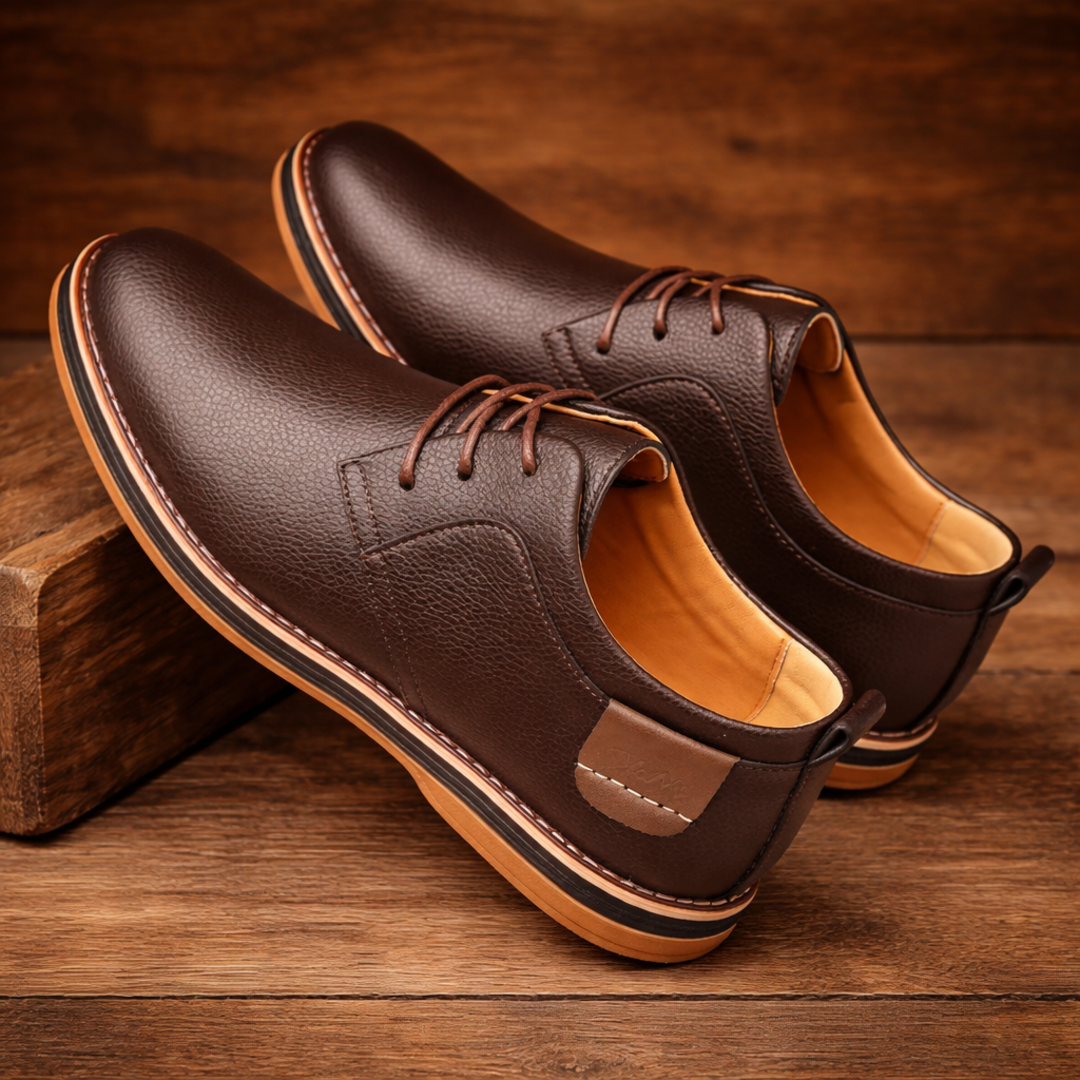 Men's Leather Derby Shoes Casual Oxfords Dress Shoes