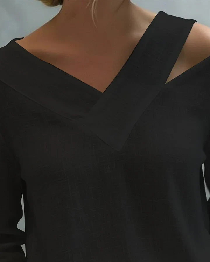 Women's Knit Off-Shoulder Long Sleeve Blouse