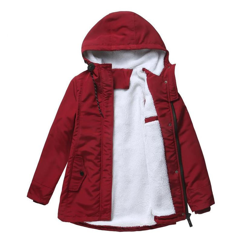 Women's Fleece Hooded Jacket Outdoor Waterproof Coat
