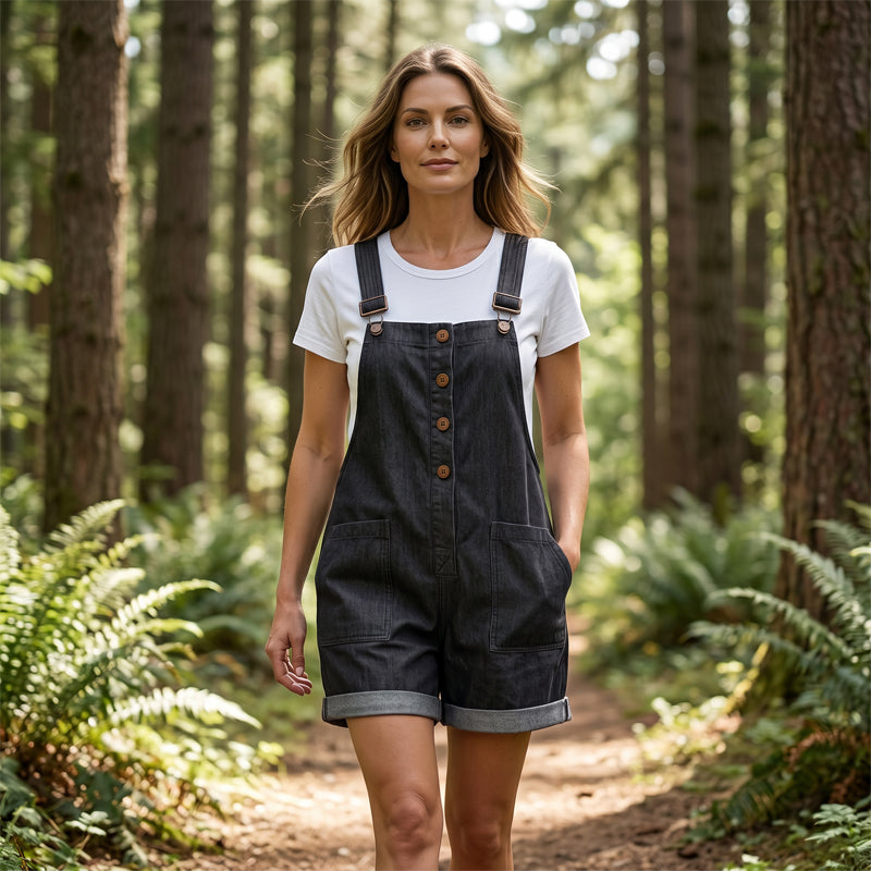 Women's Denim Shorts Romper Overalls Dungarees