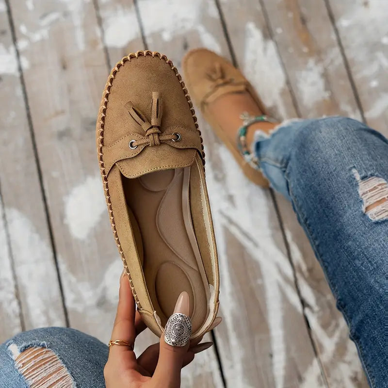 Loafers Womens Suede Slip On Flat Shoes