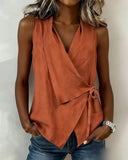Women's Linen Wrap Top Vest