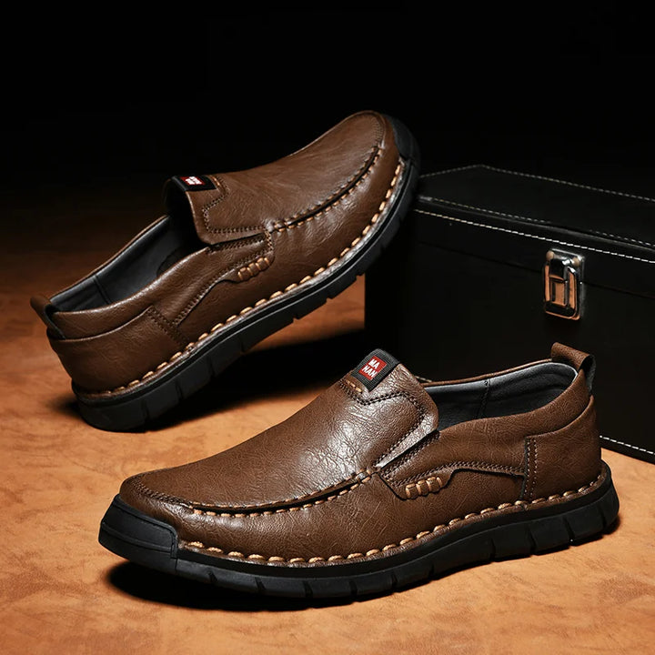 Men's Leather Slip-On Loafers Casual Shoes
