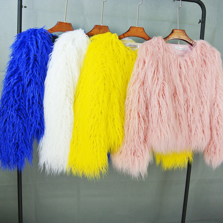 Women's Faux Fur Shag Jacket Shaggy Coat