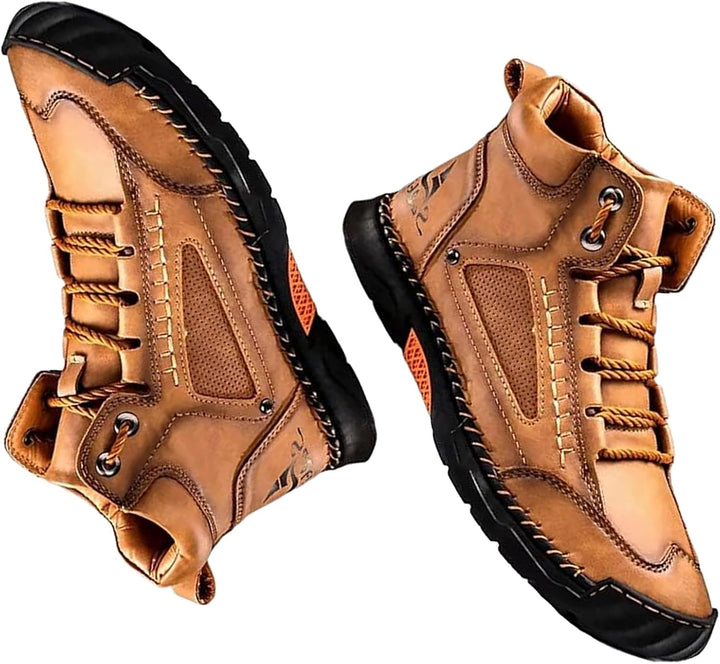 Men's Leather Ankle Boots Casual Hiking Shoes