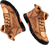 Men's Leather Ankle Boots Casual Hiking Shoes