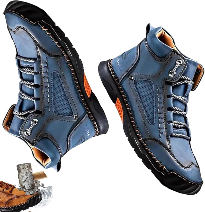 Men's Leather Ankle Boots Casual Hiking Shoes