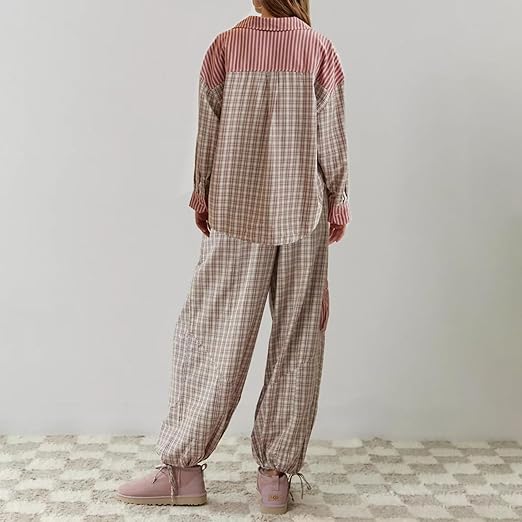 Ensemble de pyjama pour femme en lin, tenue d’intérieur et de nuit deux pièces