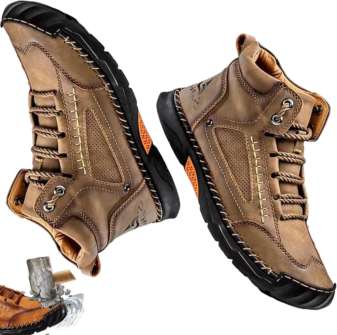 Men's Leather Ankle Boots Casual Hiking Shoes