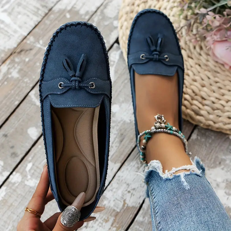 Loafers Womens Suede Slip On Flat Shoes