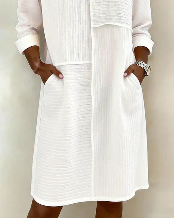 Women's Linen Blend Shift Dress Tunic