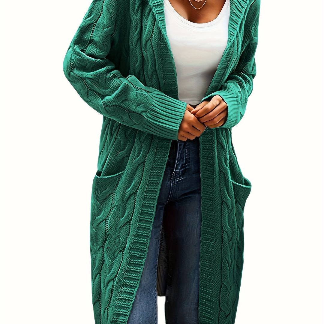 Cardigan oversize tricoté pour femme, ouvert sur le devant