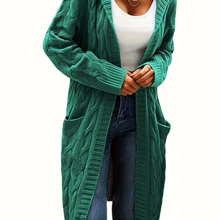 Cardigan oversize tricoté pour femme, ouvert sur le devant