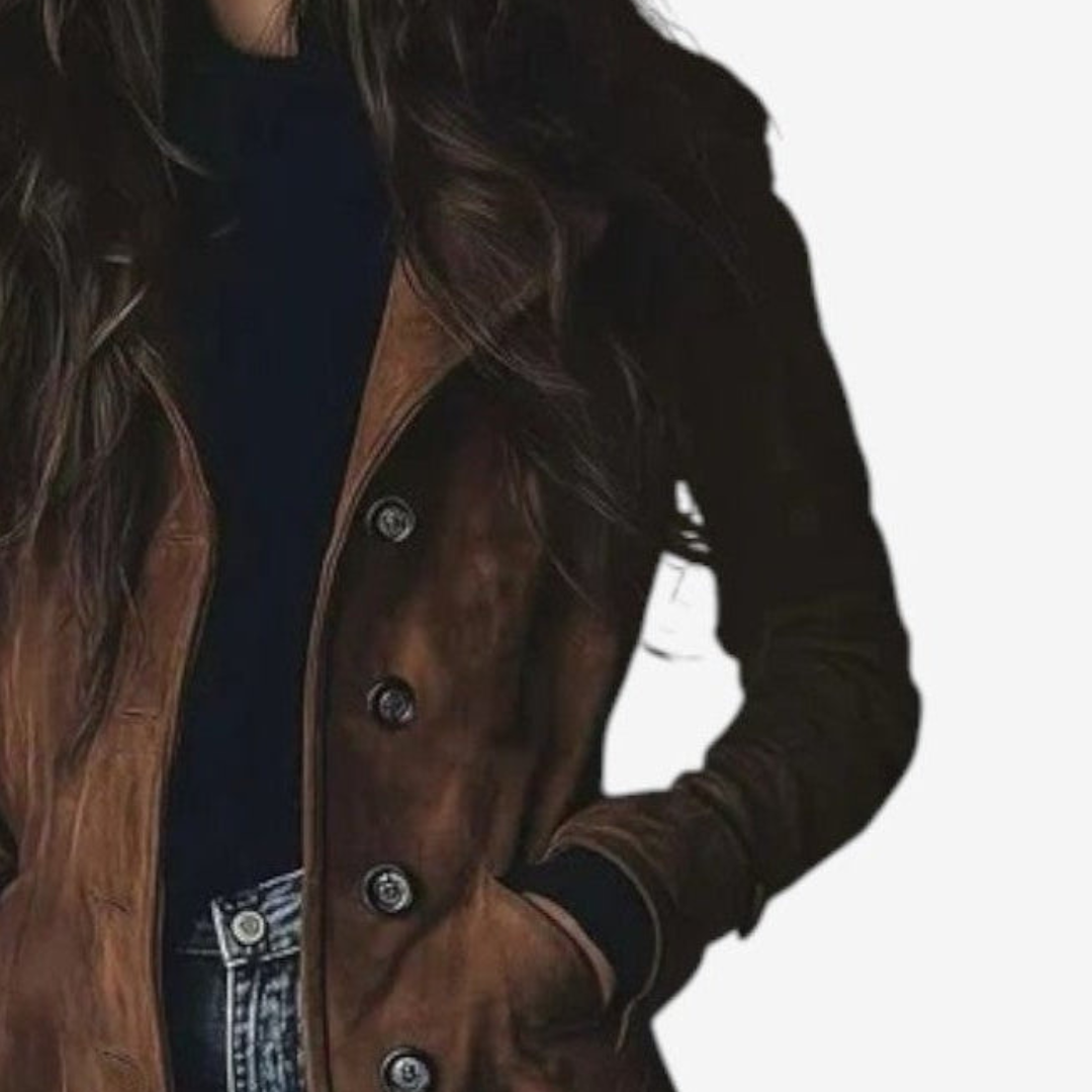 Women’s Tailored Suede Long Trench Coat