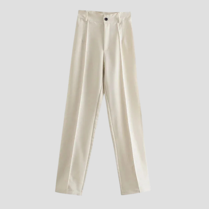 Women's High Waisted Wool Mix Wide Leg Trousers Dress Pants