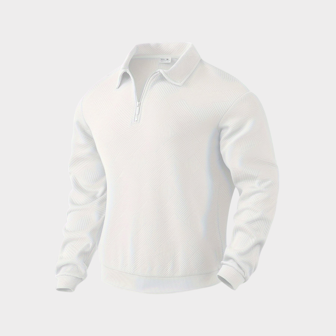 Men's Knit Quarter Zip Polo Sweater