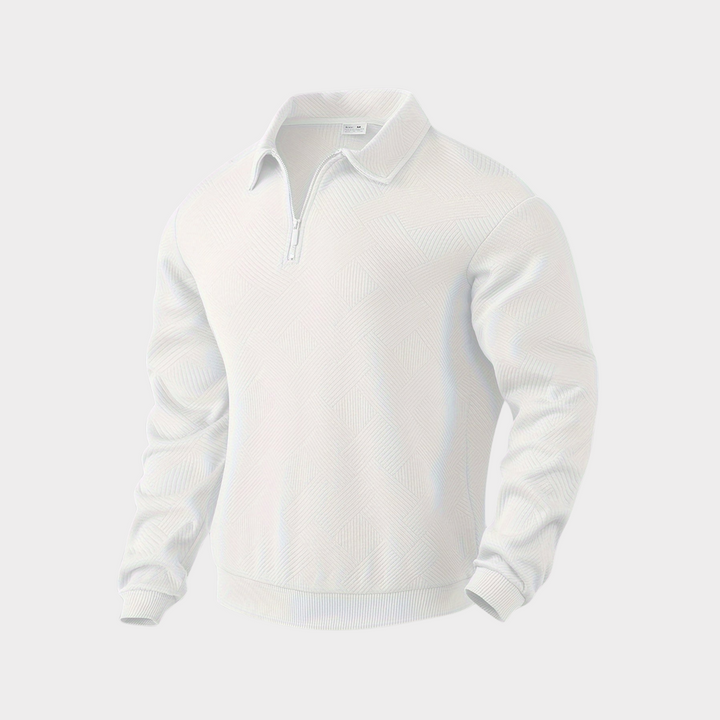 Men's Knit Quarter Zip Polo Sweater