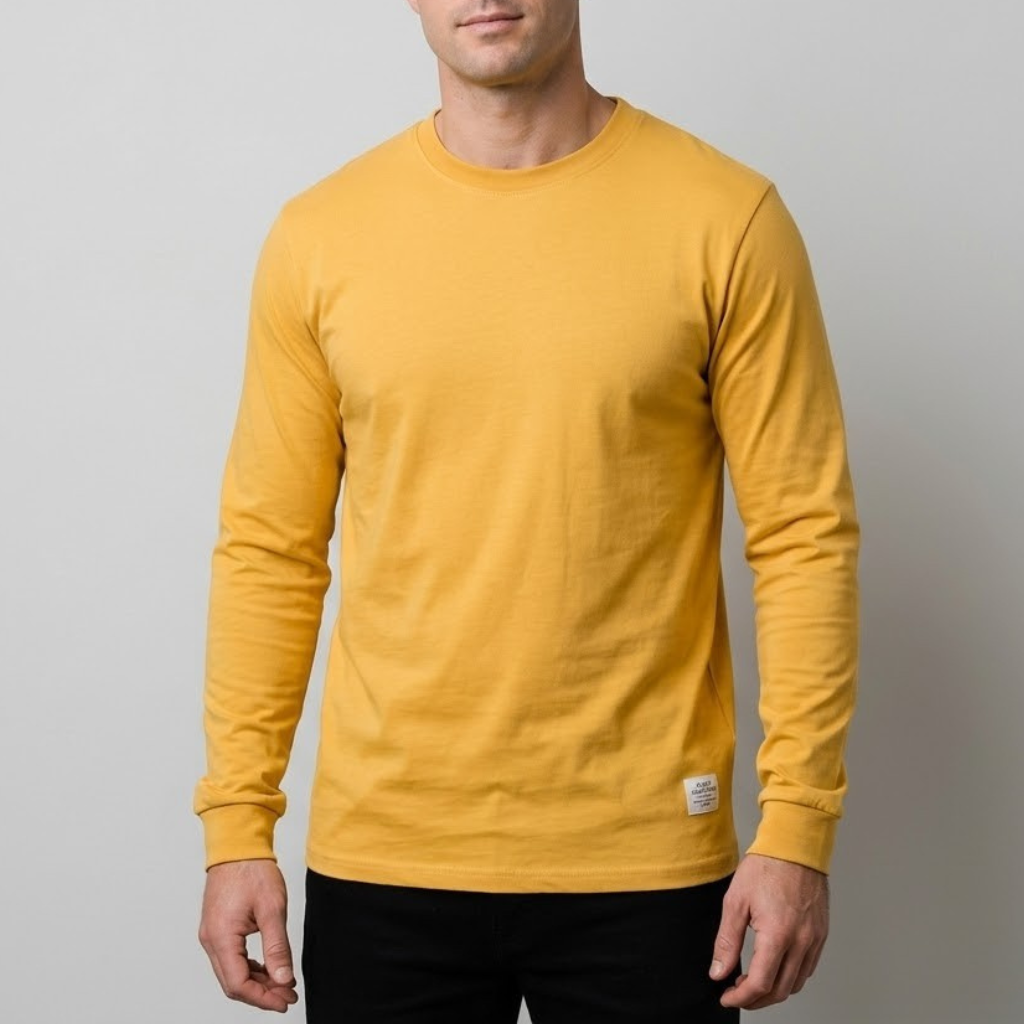 Wool Men's Long Sleeve Crew Neck Shirt