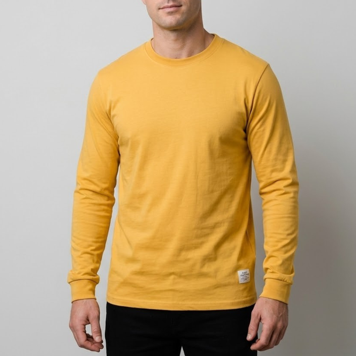 Wool Men's Long Sleeve Crew Neck Shirt
