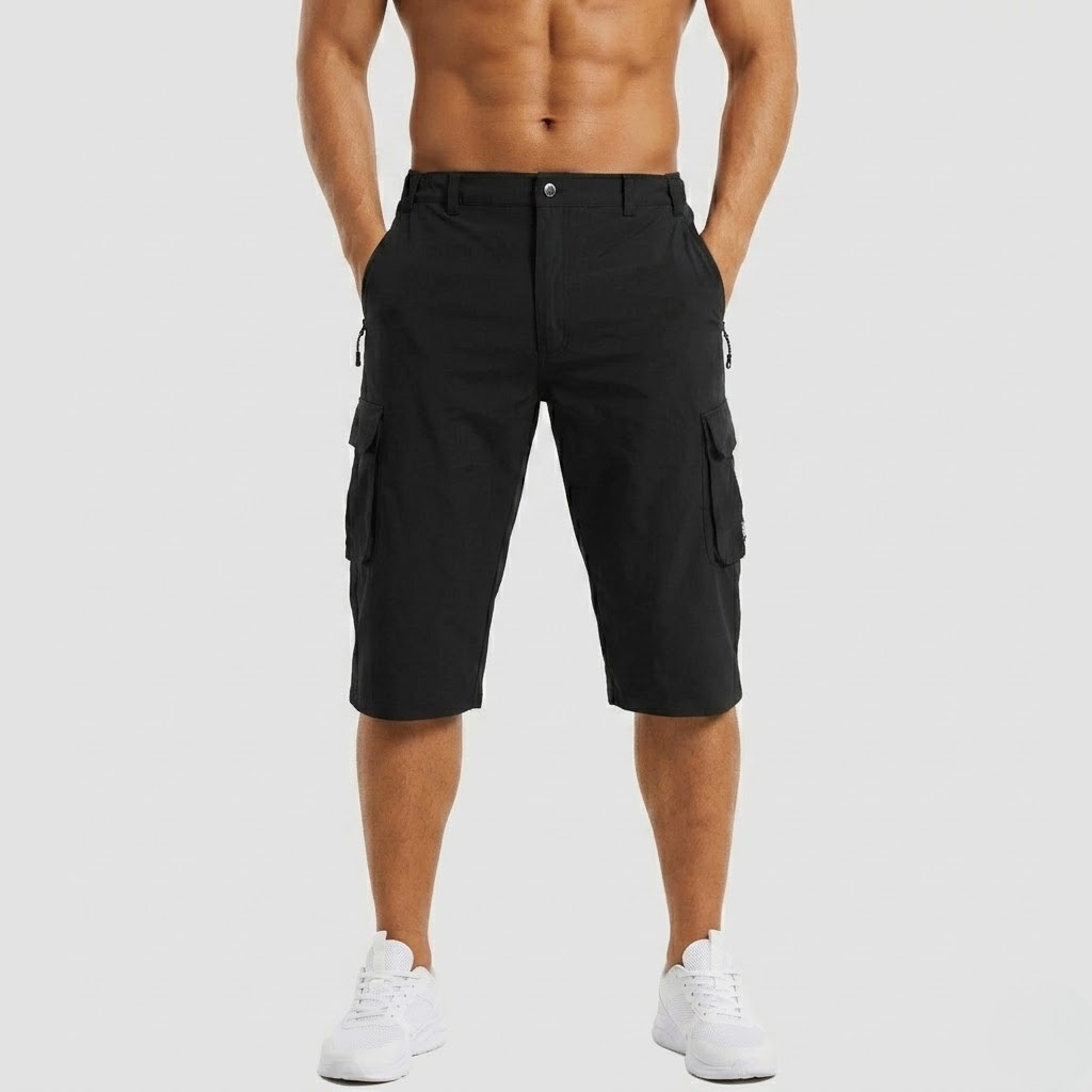 Men's Nylon Ripstop 3/4 Length Cargo Hiking Shorts