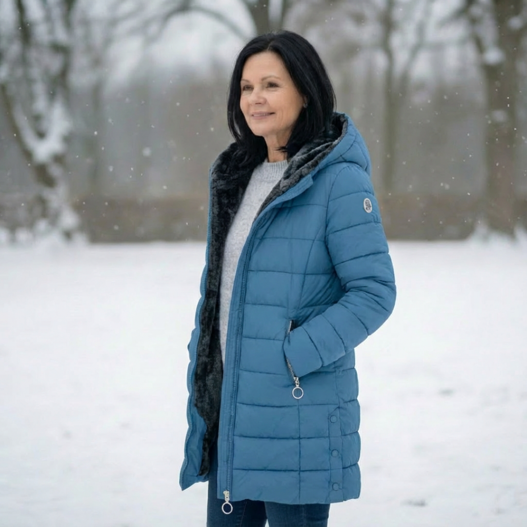 Women’s Hooded Fleece-Lined Padded Puffer Jacket