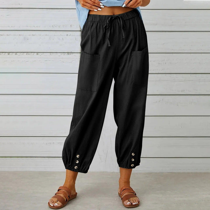 Women's Linen Trousers Relaxed Fit Joggers