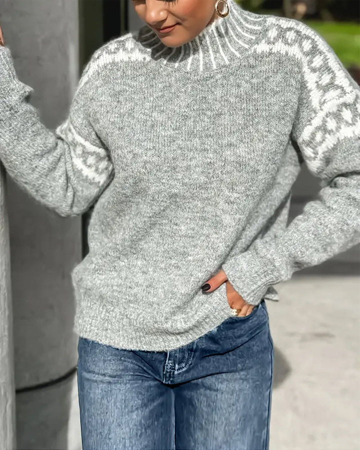 Womens Knit Sweater Wool High Neck Jumper