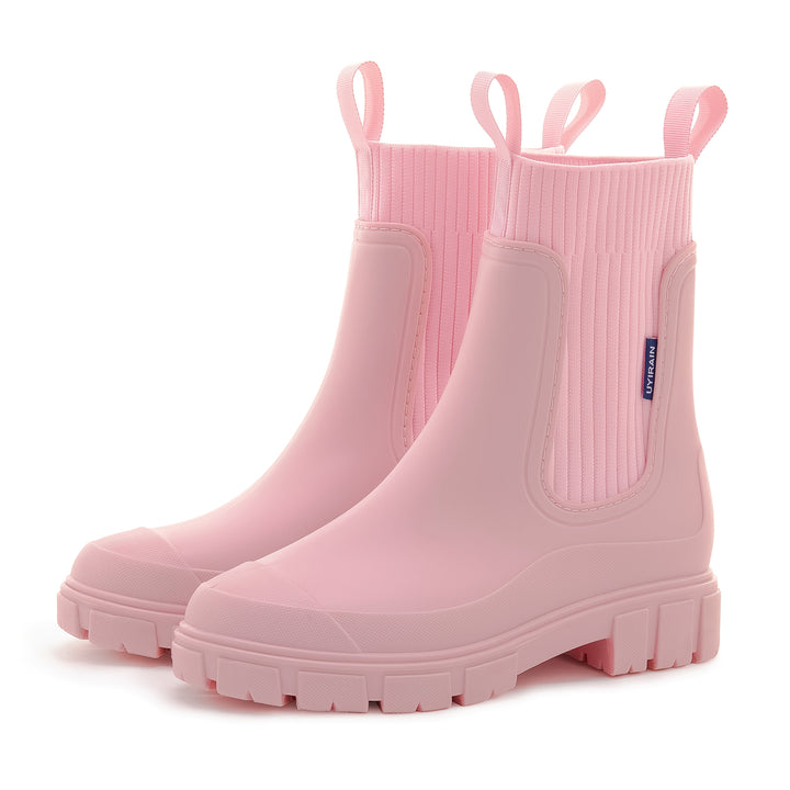 Women's Waterproof Rubber Wedge Chelsea Boots