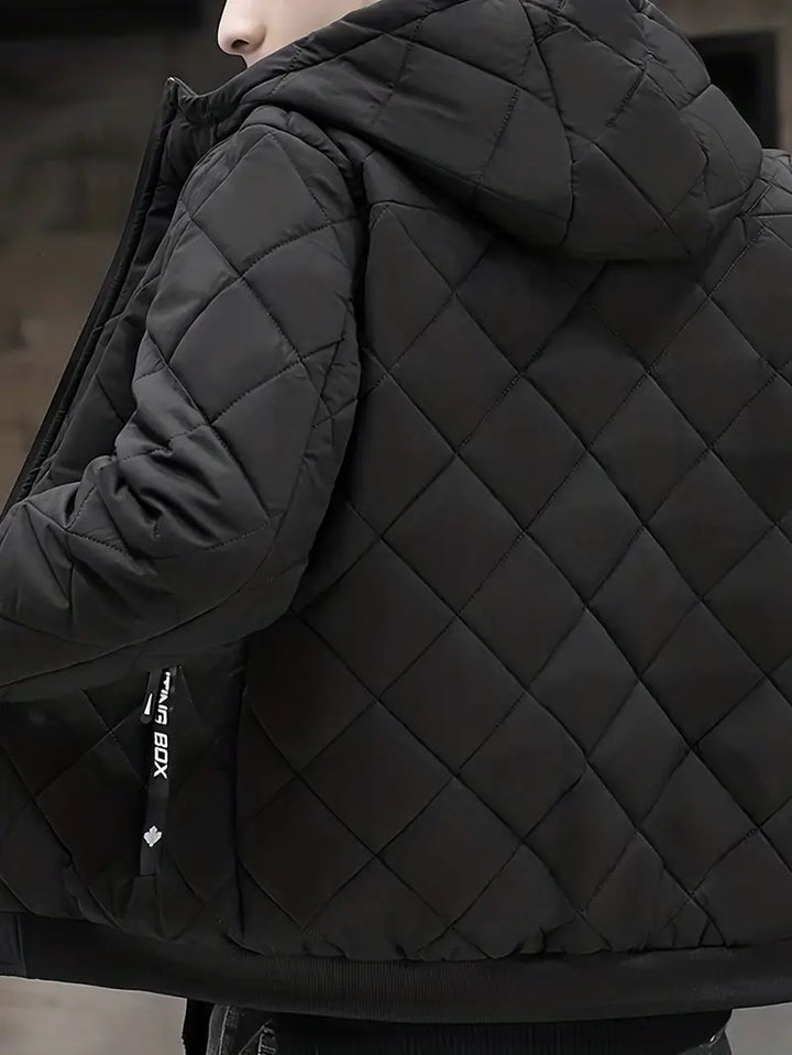 Men’s Fleece Hooded Quilted Puffer Jacket