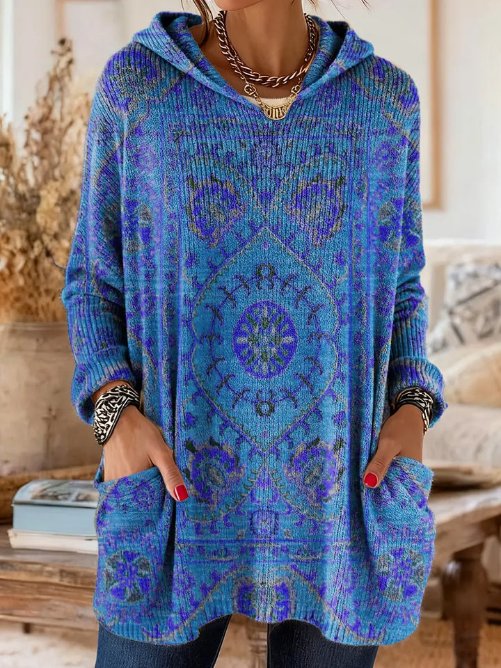 Women’s Fleece Hooded Jumper Knit Pullover Top
