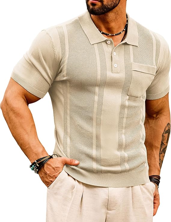 Men’s Merino Wool Knit Polo Shirt