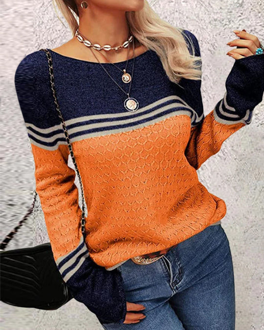 Women’s Knit Colorblock Crewneck Pullover
