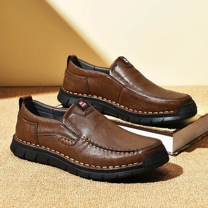 Men's Leather Slip-On Loafers Casual Shoes