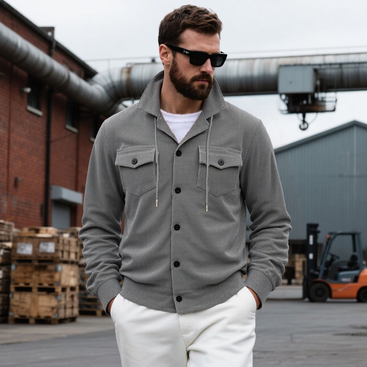 Men's Wool Knit Zip Up Jacket