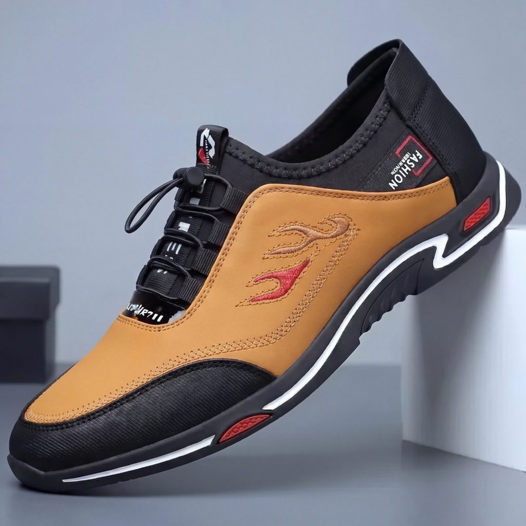 Men’s Leather Orthopedic Cushioned Slip-On Walking Sneakers
