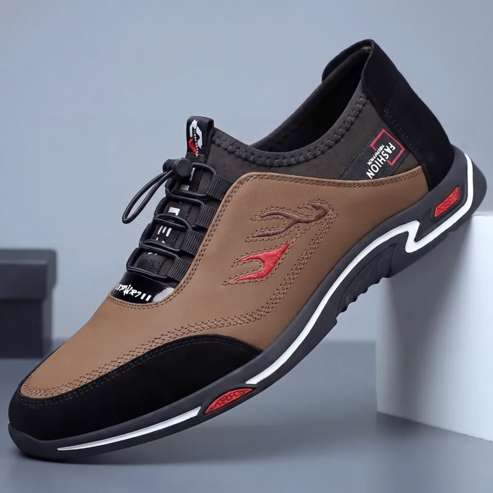 Men’s Leather Orthopedic Cushioned Slip-On Walking Sneakers