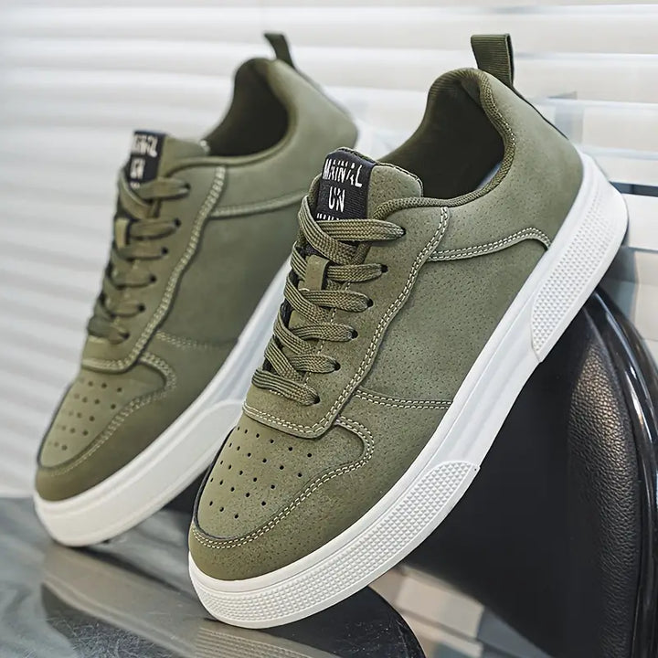 Men's Leather Low Top Sneakers Casual Shoes