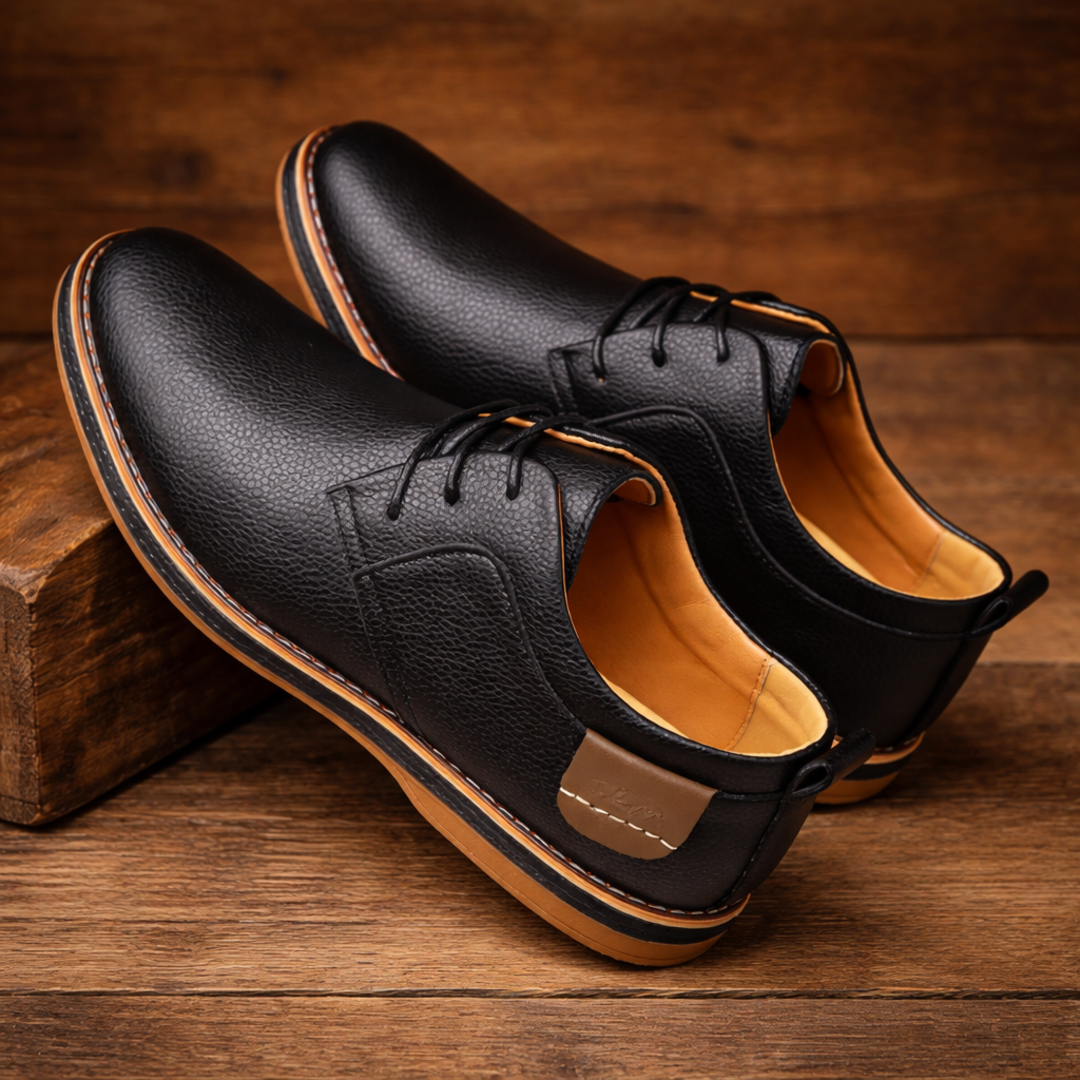 Men's Leather Derby Shoes Casual Oxfords Dress Shoes