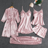 Women's Satin Pajama Set with Robe