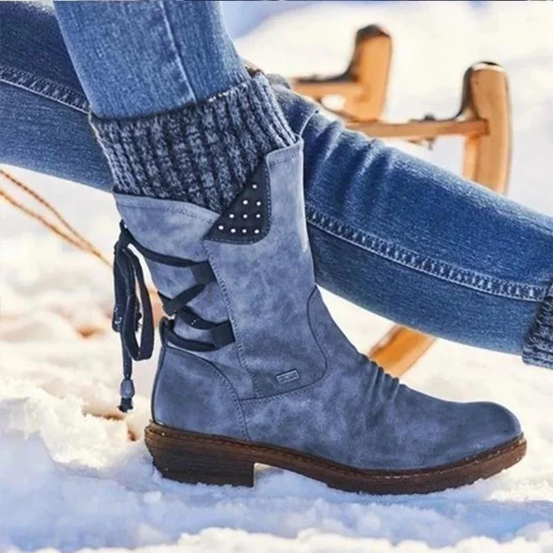 Women's Leather Mid Calf Boots